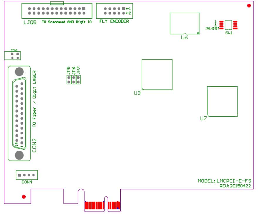 PCIE-FIBER 控制卡外觀圖